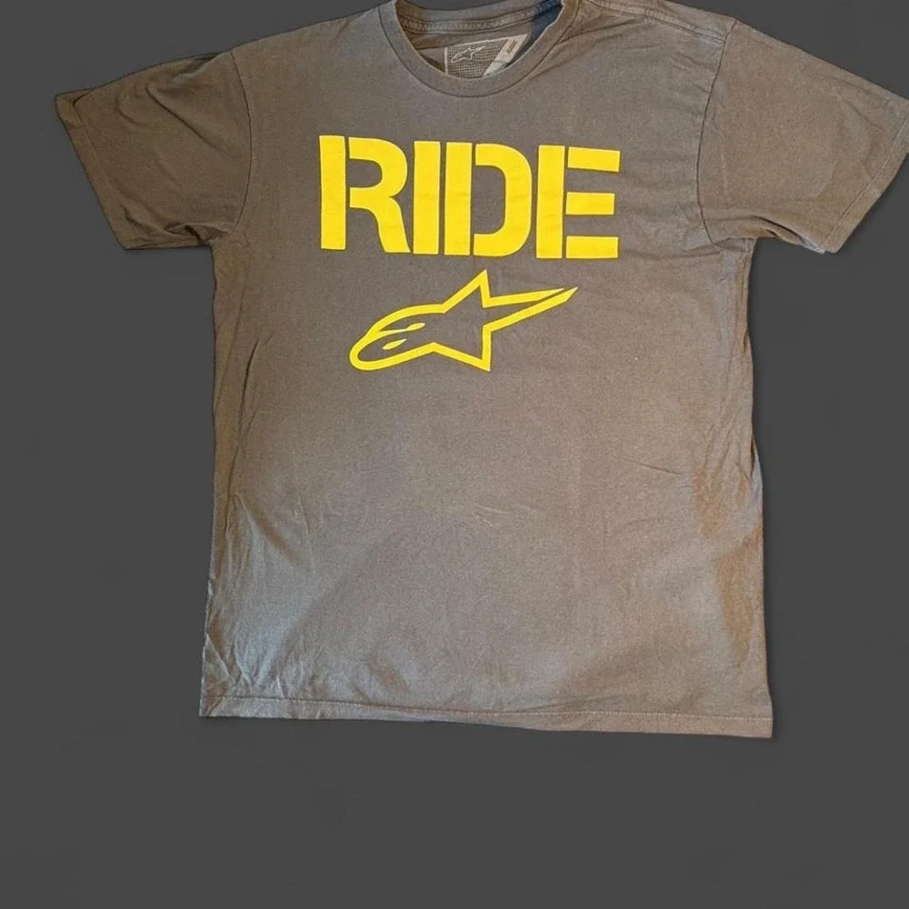 Brown and yellow Ride Alpinestars t-shirt‎ MEN SIZE L